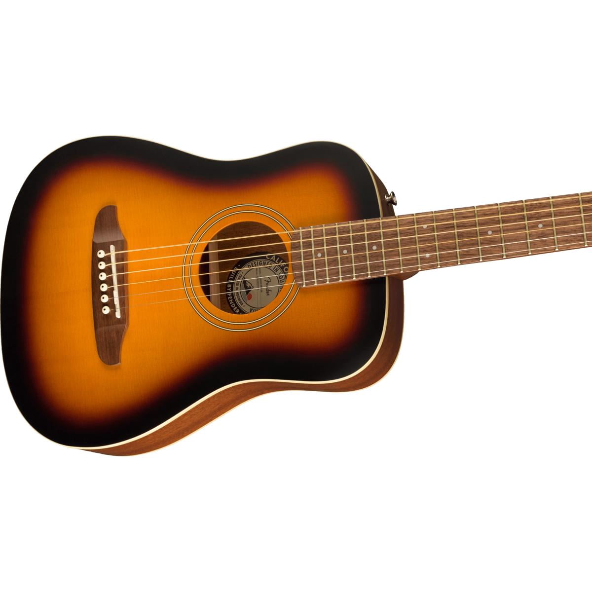 Fender Redondo Mini Acoustic Guitar with Bag, Walnut Fingerboard, Sunburst