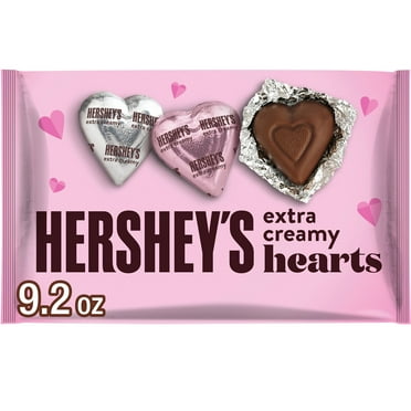 Hershey's Extra Creamy Milk Chocolate Hearts Valentine's Candy, Bag 9.2 oz