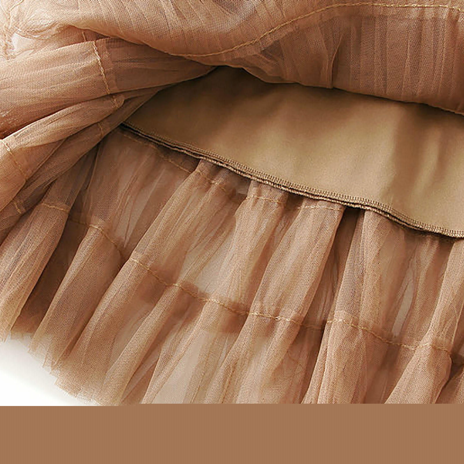 thumbnail image 6 of IROINNID tail Elastic Waist Skirt For Women Ruffled Mesh Skirt High Waist Prom Poached Skirt Half Skirt Solid Color Skirt, 6 of 7