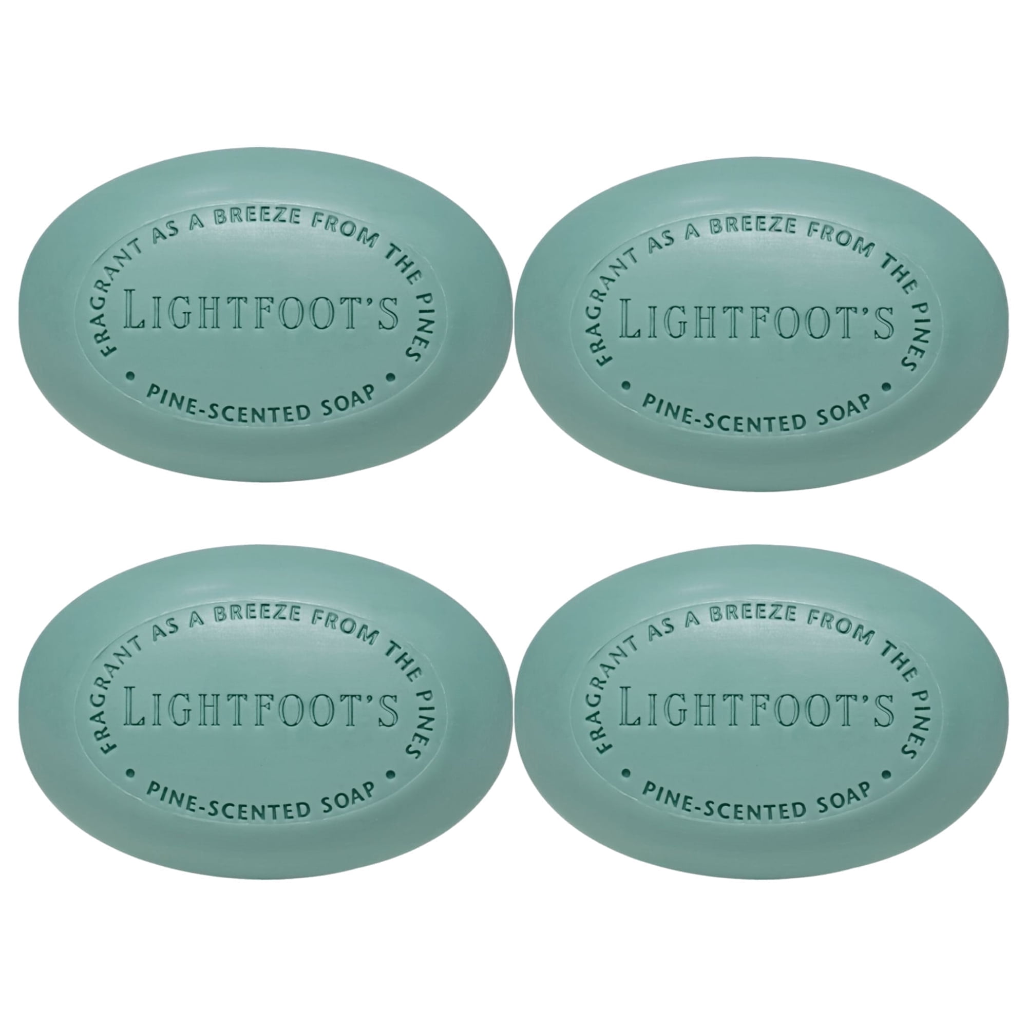 Lightfoot's All Natural Pine Bar Soap for Men, Moisturizing Athletic Body Soap, 4 Pack