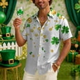 thumbnail image 4 of Men's St Patrick Shirts Lapel Short Sleeve Button Down Festival Print Loose Casual Stylish Holiday Shirt (XL, White), 4 of 8