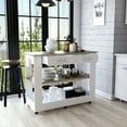 thumbnail image 2 of Kitchen Island with Two Open Shelves - Perfect for Pots and Pans Storage, 2 of 3