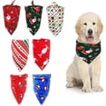 thumbnail image 5 of Cotton Classic For Puppy,Kitten Pet Accessories Santa Claus Patten Christmas Element Dogs Bandanas Pet Costume Cats Triangular Scarf Christmas Pet Decor 40X30X30 CM GREEN SANTA CLAUS, 5 of 8