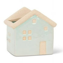 3.75 in. Ceramic House Planter, Aqua - Small