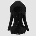 thumbnail image 3 of Tiqkatyck Winter Jackets for Women, Women Plus Size Coat Lapel Collar Long Sleeve Jacket Vintage Thick Coat Warm Hooded Coat Outerwear Jackets Fleece Jacket Women, Winter Coats for Women Black M, 3 of 3