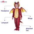 thumbnail image 2 of Disfraz de dragón americano para niños, diseño de dragón rojo, 2 of 7