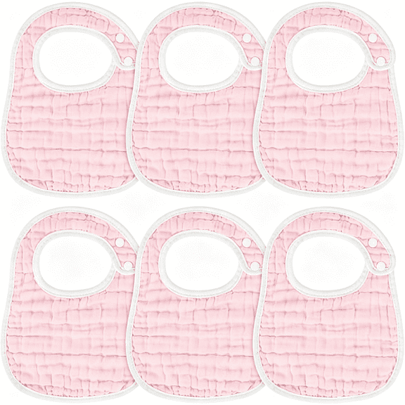 TELOLY Muslin Baby Bibs,6 Pack Soft Cotton Baby Bandana Drool Bibs for Boys Girls Teething and Drooling