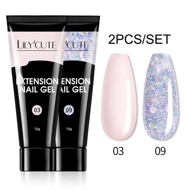 LILYCUTE 15ml Kit de Gel de extensión de uñas Soak Off UV Gel acrílico blanco claro rosa esmalte de uñas de Gel para el hogar Nail Art salon Set zhangmengya LED