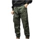 thumbnail image 1 of Pantalones largos de moda para hombre, casuales, de color sólido, con bolsillos y cremallera, cintura elástica, de poliéster., 1 of 2