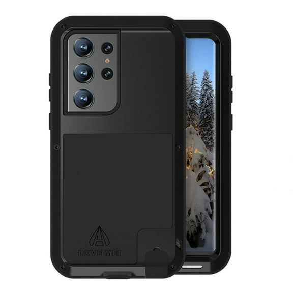 SaniMore for Samsung Galaxy S24 Ultra 6.8" Case, Rugged Metal Armor Shockproof Cover Built-in Screen Protector Heavy Duty Protective Cover with Waterproof Dustproof for Samsung S24 Ultra, Black