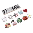 thumbnail image 2 of Letrero de bienvenida de madera para decoración de casa de campo, decoración de pared, 10 iconos intercambiables, letras decorativas, manualidades, 2 of 14