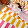 thumbnail image 4 of Castle Fairy Geometric Lattice Girl 7-Piece Twin Bedding Sets,Pink Yellow Bedding Comforter Set,Colorful Rectangle Breathable Sheet Sets,Luxury Bedroom Decor, 4 of 8