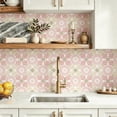 thumbnail image 4 of 10Pcs Bohemian Floral Peel and Stick Floor Tiles， 12x12 Covers 10 Sq. Ft. SelfAdhesive DIY Vinyl Flooring， Removable Waterproof Tile Sticker for Bathroom， Kitchen， Living Room， Bedroom, 4 of 8