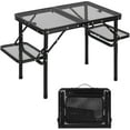 thumbnail image 1 of KUNOVA (TM) Table de Gril Pliable, Table en Aluminium à Hauteur Réglable avec Plateau en Treillis, Portable pour Camping Extérieur, Pique-Nique, Patio, Salle à Manger, BBQ, Fête, Noir 62 * 41 * 53.5 (L*L*H) cm, 1 of 8