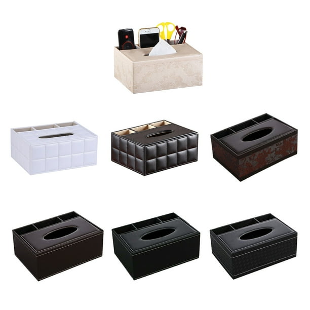 ADDHAT Organizador Multifuncional De Escritorio Negro Para Pañuelos Y Control Remoto Ecológico