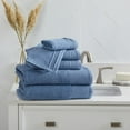thumbnail image 4 of Market & Place 100% Cotton Textured 6-Piece Hand Towel Set, Denim Blue, 4 of 6