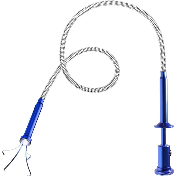 Flexible Magnetic Grabber Claw Pick Up Reacher Tool with LED Light, 4 Claws Bendable Hose Reaching Assist Tool for Litter Pick, Home Sink, Drains, Toilet