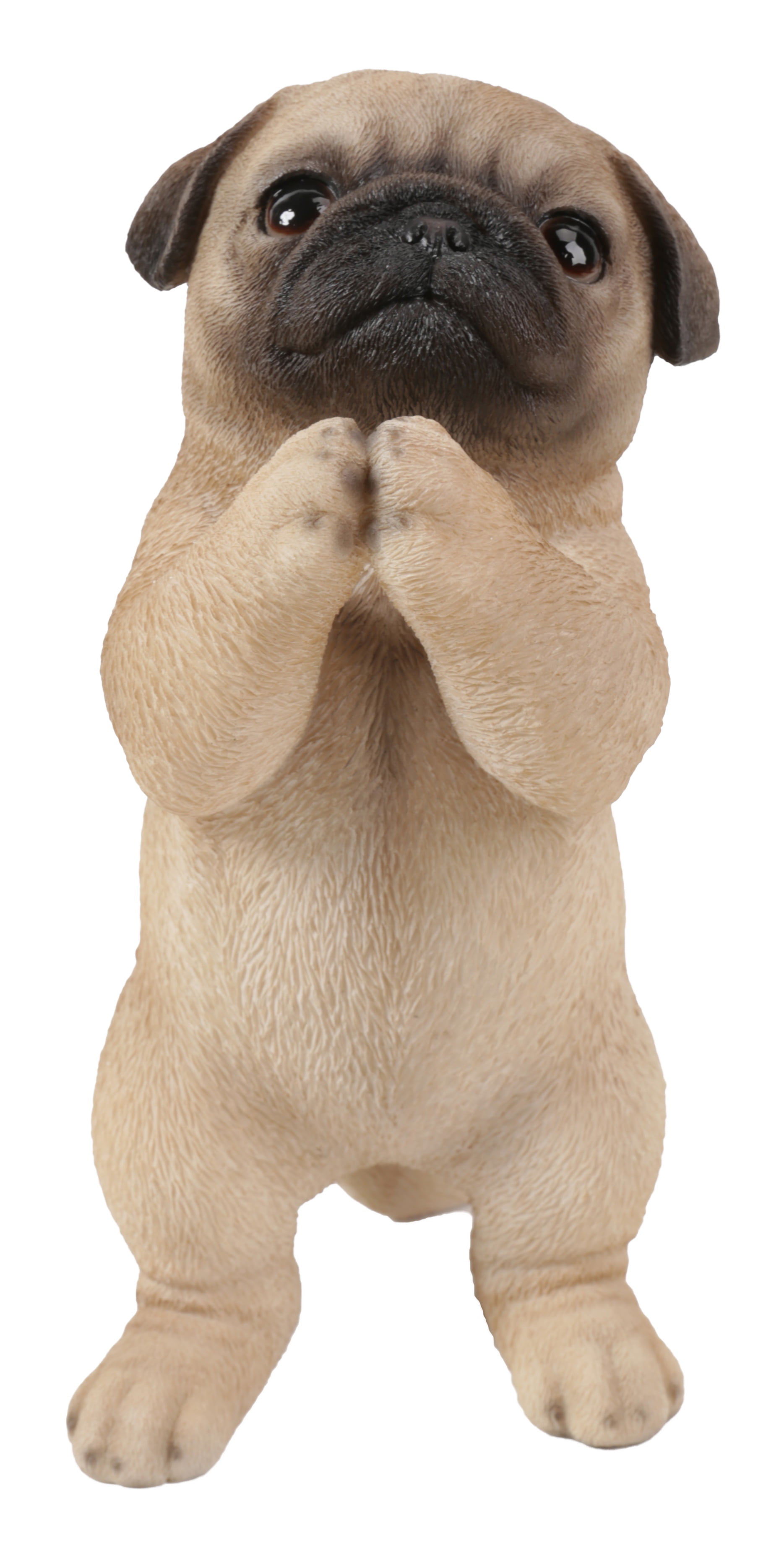 Little pug puppy doll toy Dog figure Beige puppy statue