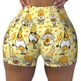thumbnail image 2 of Balery Garden Honeybee Gnomes Pantalones cortos de entrenamiento estampados para mujer, sin costuras, ajustados, para gimnasio, yoga, correr, deportes, ejercicio activo, fitness.-X-Large, 2 of 8