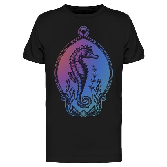 Seahorse Frame Sketch Drawing Tee Men's -Image by Shutterstock