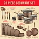 thumbnail image 3 of Juego de Baterías de Cocina – 23 Piezas – Ollas Doradas de Varios Tamaños con Tapas, Sartenes y Utensilios para Hornear – Metal de Aluminio Prensado Reforzado – Apto para Gas, Electricidad, Cerámica e, 3 of 5