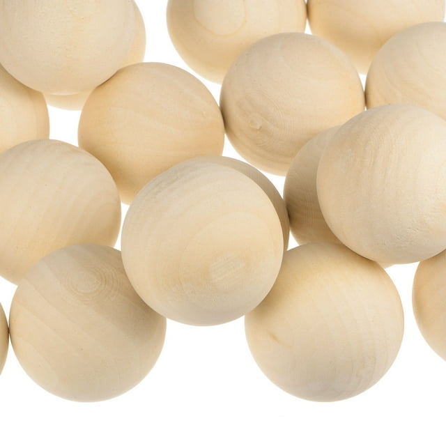 5pcs Bolas de Madera Redondas de 40mm de Diámetro Esferas de Madera Sólida sin Terminar, Bolas de Manualidades Naturales para Hacer Tú Mismo