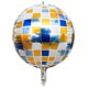 thumbnail image 1 of Globo de aluminio 4D de 22 pulgadas con láser plateado para discoteca, bar, fiesta, globo de papel de aluminio arcoíris, 1 of 5