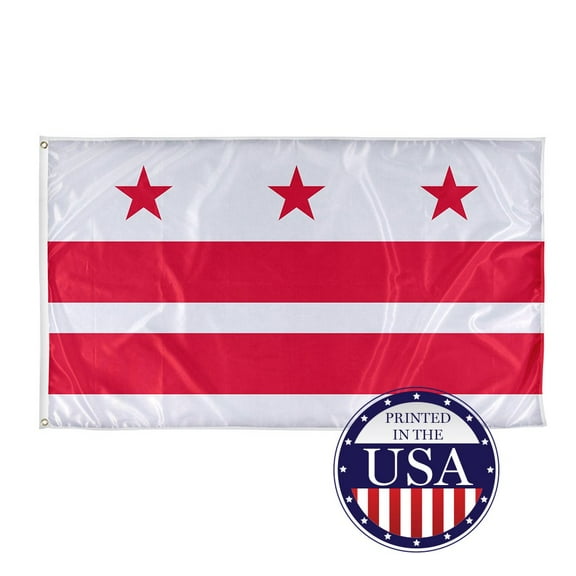 Washington DC State Flag - 3ft x 5ft Knitted Polyester, State Flag Collection, Made in The USA
