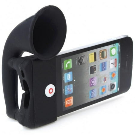 Tilt Back Amplifier Stand - Cute Portable Silicone Horn Stand Amplifier Speaker for A pple i Phone 4S 4G Black