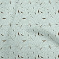 thumbnail image 1 of oneOone Cotton Poplin Light Blue Fabric Line Drawing Leaf Quilting Supplies Print Sewing Fabric By The Yard 42 Inch Wide, 1 of 4