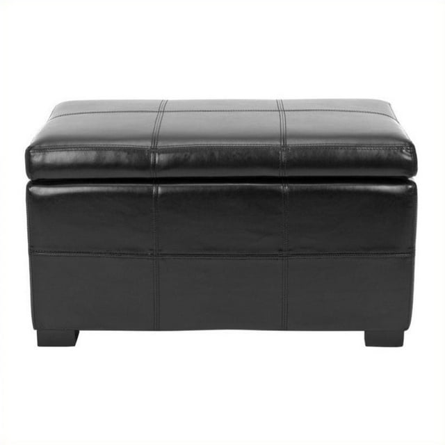 Safavieh Lucas Banc de Rangement en Cuir Bicasté en Noir