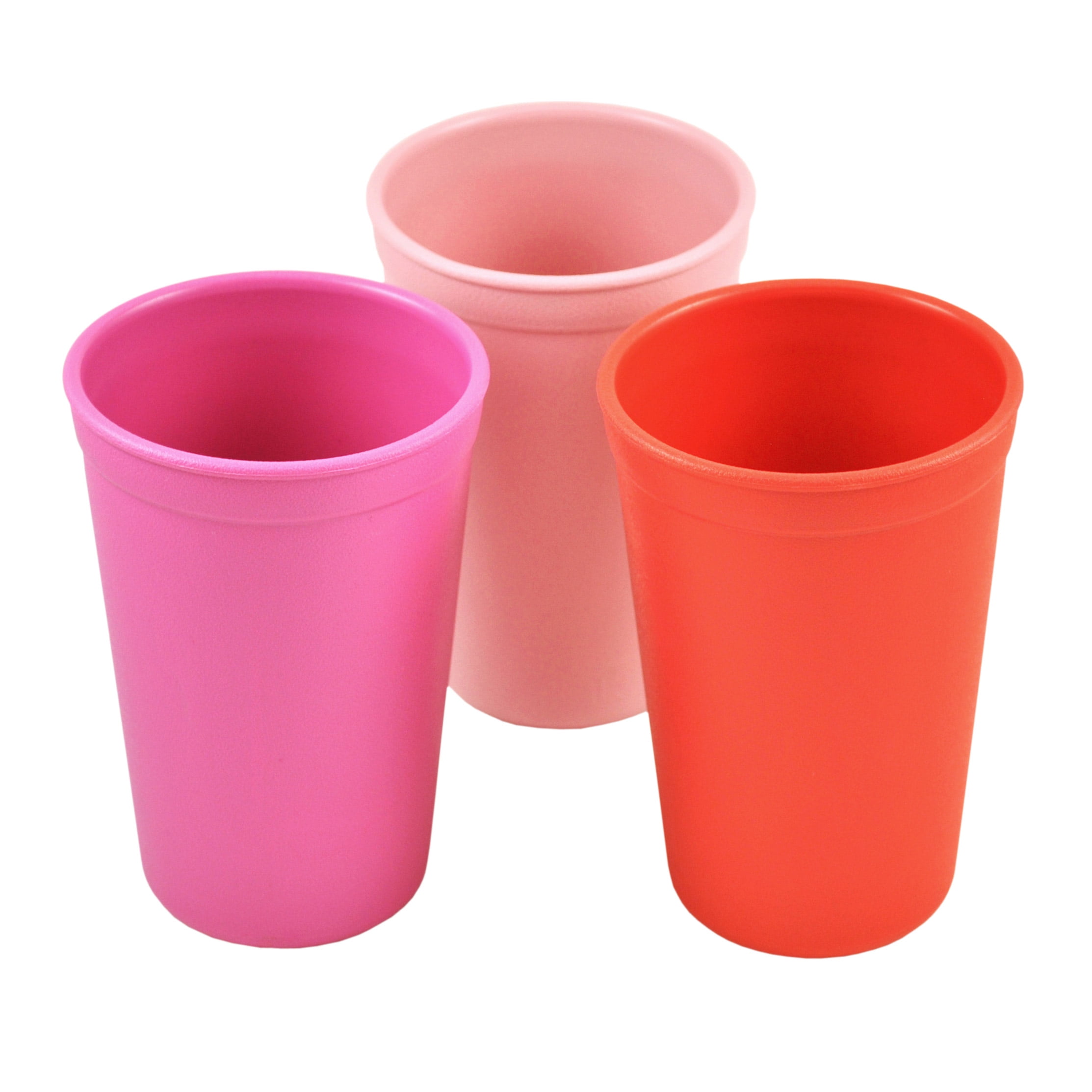RePlay Made in the USA 3pk Drinking Cups for Baby, Toddler and Children Bright Pink, Red