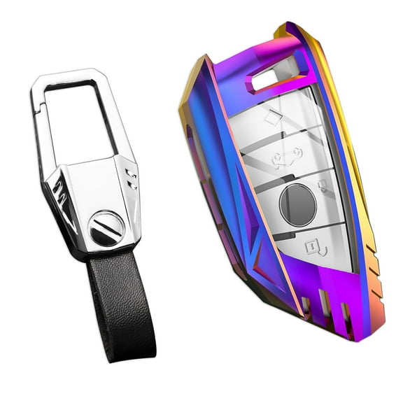 for BMW Key Fob Cover,Keychain,Zinc Alloy Protection Car Key Case Compatible with 2 5 6 7 Series X1 X2 X3 X5 X6 X7 Holder Smart Remote Entry Keyshell Accessories