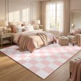 thumbnail image 4 of Garvee 6'x9' Checkered Area Rug Soft Plaid Carpet, Washable Non Slip Indoor Floor Mats for Living Room Bedroom Home Office, Light Pink, 4 of 8