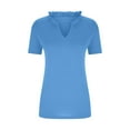 thumbnail image 4 of Birdeem Mode Femmes Décontracté Uni Chandail à Enfiler Col en V Manches Courtes T-Shirt Hauts Blouse, 4 of 4