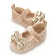 thumbnail image 5 of Otqutp Baby Girls Boys Bow Canvas Sandals Hook Loop Dot Sequins Glitter Walking Shoes New Born Closed Toe Ankle Summer Shoes, 5 of 9