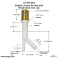 thumbnail image 3 of Single Economy Air Gap with Brass Decorative Cap (AG300-001), 3 of 8