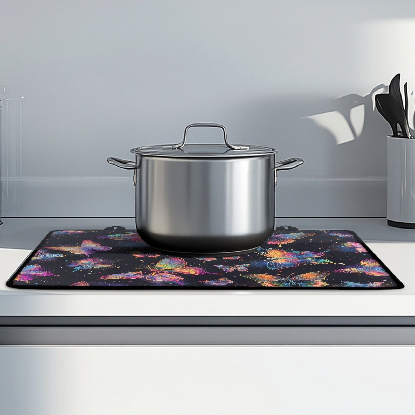 Renewold Stove Cover for Stove Top, Ceramic Stove Top Cover Mat Scratch Resistant Oil Resistant Stovetop Cover Oven Mat Protector for Kitchen Decor, Butterfly Colorful