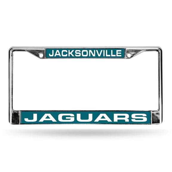 Jacksonville Football Jaguars Chrome Metal Laser Cut License Plate Frame
