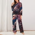thumbnail image 2 of Daiia Ocean Seahorse for Women's Long-Sleeved Pajama Set – Soft & Comfortable Sleepwear Button-Up Pajamas Cozy Lounge Wear-Medium, 2 of 7