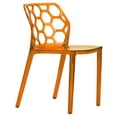 thumbnail image 2 of LeisureMod Dining Chair Stackable Accent Side Chair Transparent Modern Kitchen Chair with Honeycomb Back Design for Dining Room and Kitchen Dynamic Collection in Transparent Orange Set of 4, 2 of 8