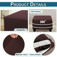 thumbnail image 4 of Lapalife Stretch Square Ottoman Covers Ottoman Slipcovers Folding Storage Footstool Cover Furniture Protector with Elastic Bottom Small Checks, Brown, 4 of 6