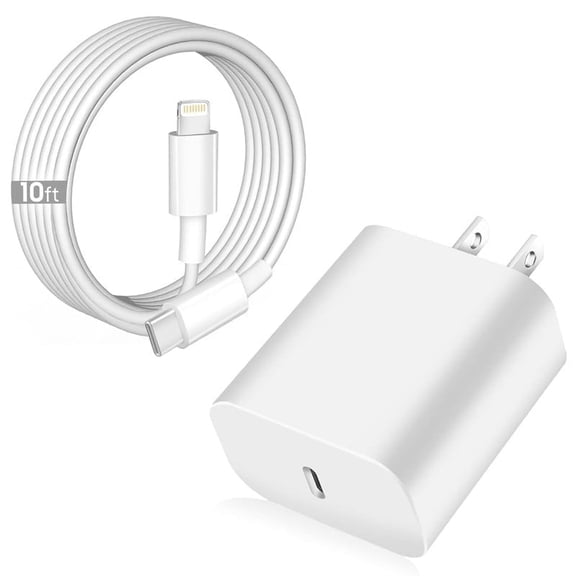 Typpkmm Original 20W Pd USB-C Fast Charger Wall Adapter Plug USB-C Fast Charging Cable 10ft