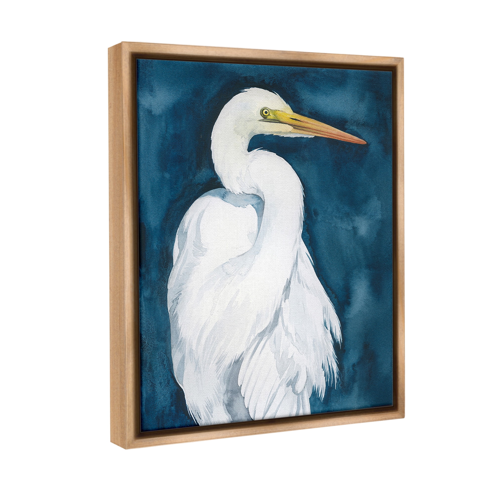 Stupell Industries Sea Bird Portrait Animals & Insects Painting Brown Floater Framed Canvas Art Print Wall Art, 25 x 31