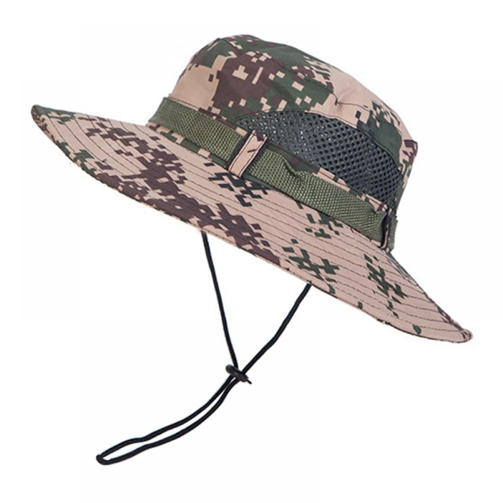 Hot Outdoor Bucket Hunting Fishing Cap Wide Brim Military Tactics Sun Camo Hat 