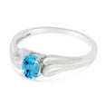 thumbnail image 3 of 14k White Gold Oval Blue Topaz Ring, 3 of 6