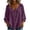 Purple, variant on Raeneomay Women's and Women's Plus V-Neck 3/4 Sleeve Top Relaxed Fit Casual Blouse for Fall and Spring Wear