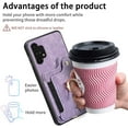 thumbnail image 6 of Phone Case for Samsung Galaxy A32 5G 2021 6.5 inch Wallet Cover with Tempered Glass Screen Protector Wrist Strap Lanyard RFID Card Holder Ring Stand M32 G5 A 32 32A S32 SM-A326U A326U Women Men Purple, 6 of 9