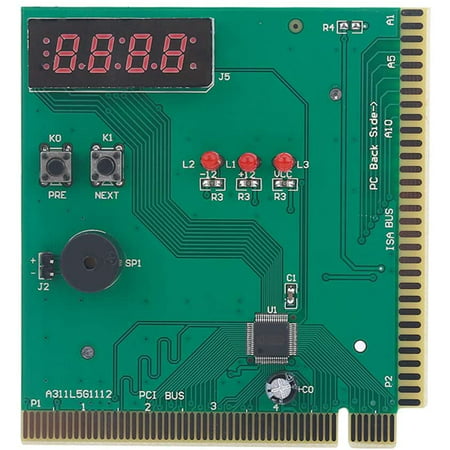 Plannu PC Motherboard Diagnostic Card, 4-Digit Card PC Analyzer Computer Diagnostic Motherboard Post Tester for PCI & ISA - image 1 of 5