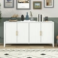 thumbnail image 2 of Accent Cabinet, Modern Accent Buffet Cabinet with 4 Doors, Freestanding Sideboard with Metal Handles, White Storage Cabinet for Hallway Entryway Living Room, 2 of 8
